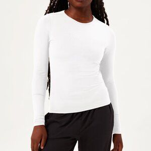 White ReSet Fitted Long Sleeve Tee